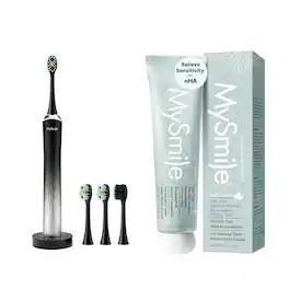 MySmile - Button-Free Rechargeable Sonic Toothbrush & Nano-Hydroxyapatite Toothpaste Bundle - Black