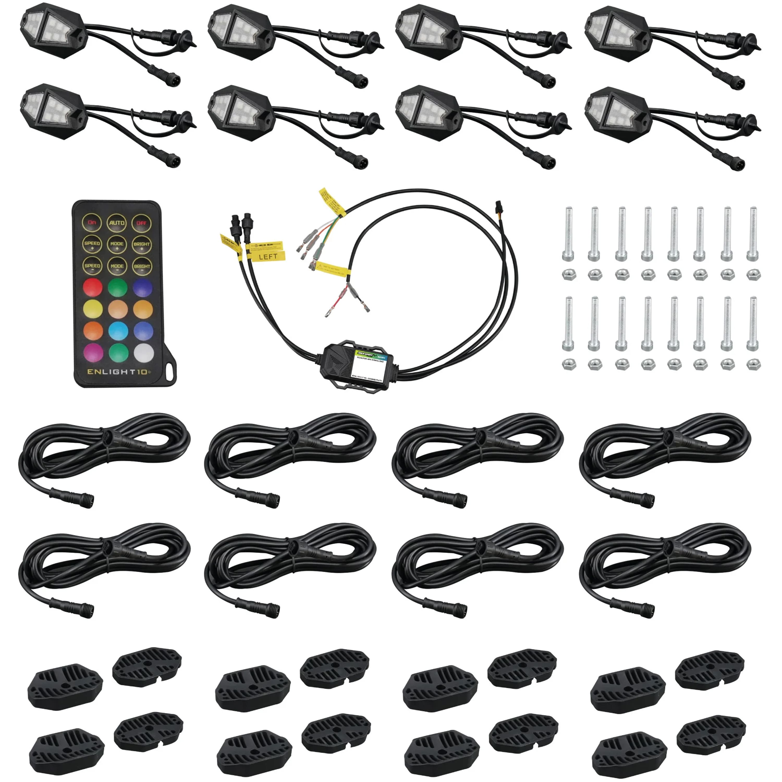 Race Sport - COLORTRAIL 8-Pod LED RGBW Rock Light Kit - Multi - Front_Zoom