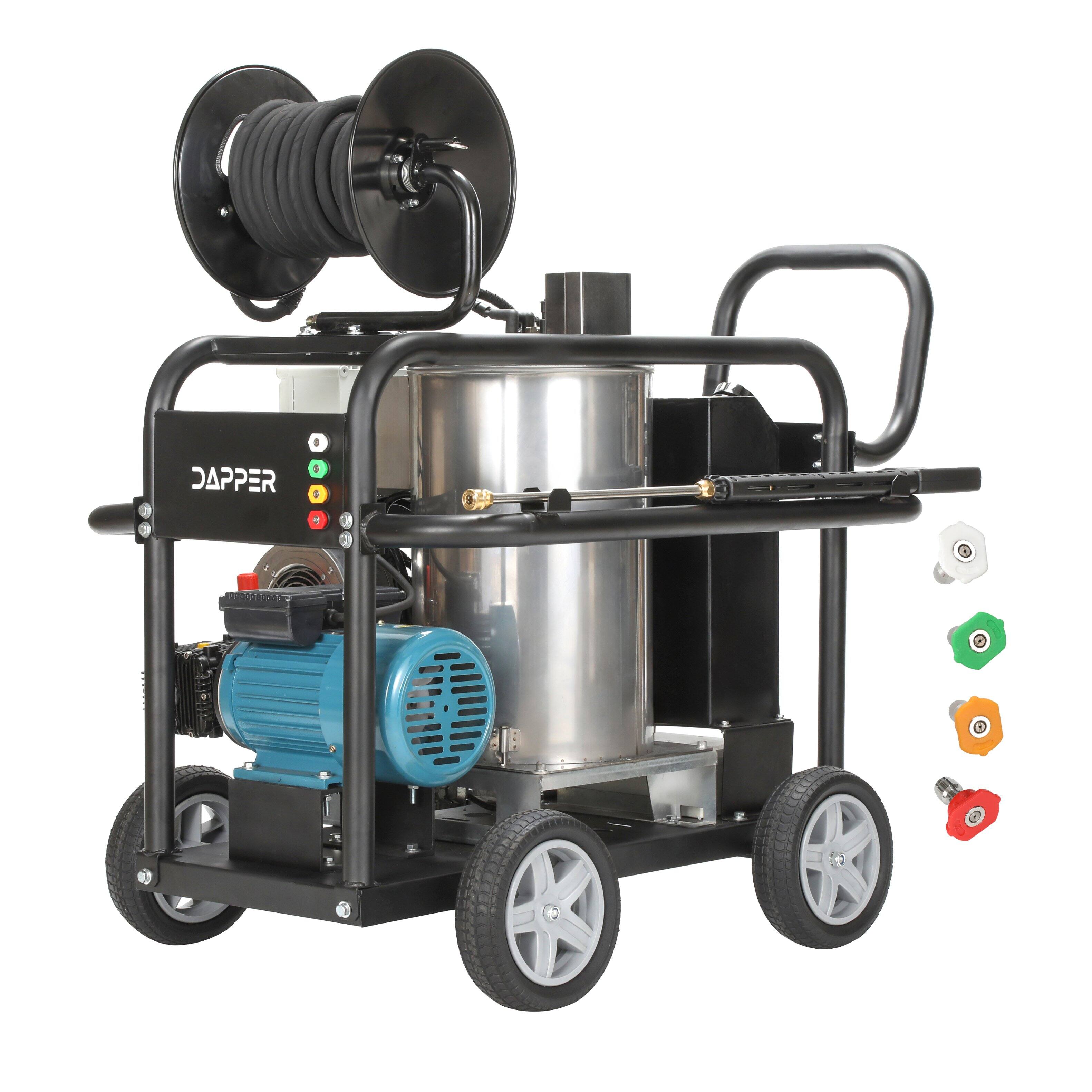 Front. Dapper Supply - Dapper Supply 2600 PSI Electric Hot Water Pressure Washer 4 0 GPM Diesel Heated with 50 ft Hose 120V - Black.