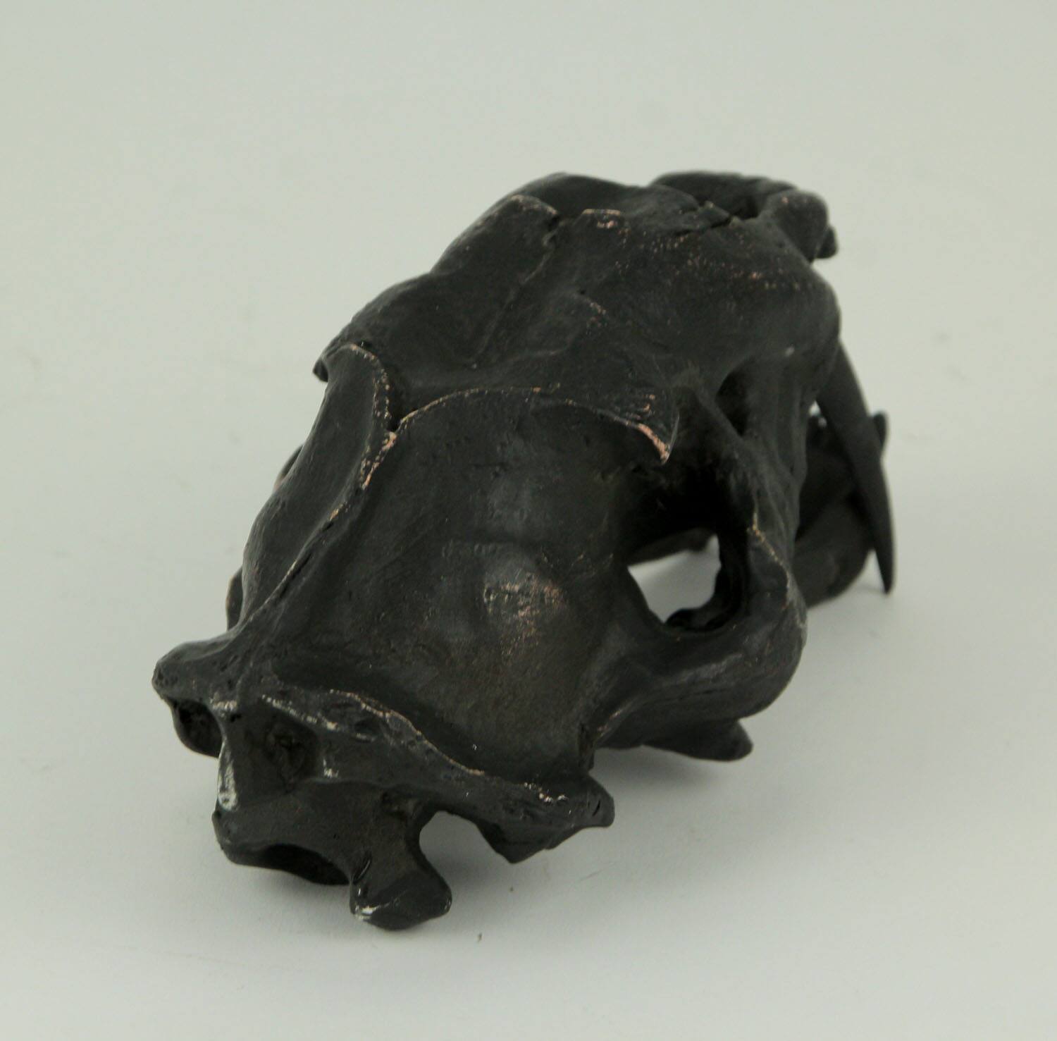 Alt View 2. Zeckos - Black Saber Toothed Cat Skull Statue Smilodon - Black.