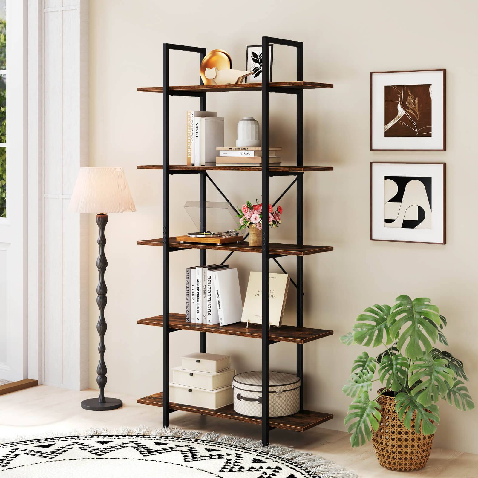 Costway 1 PCS 5 Tier Bookshelf 62