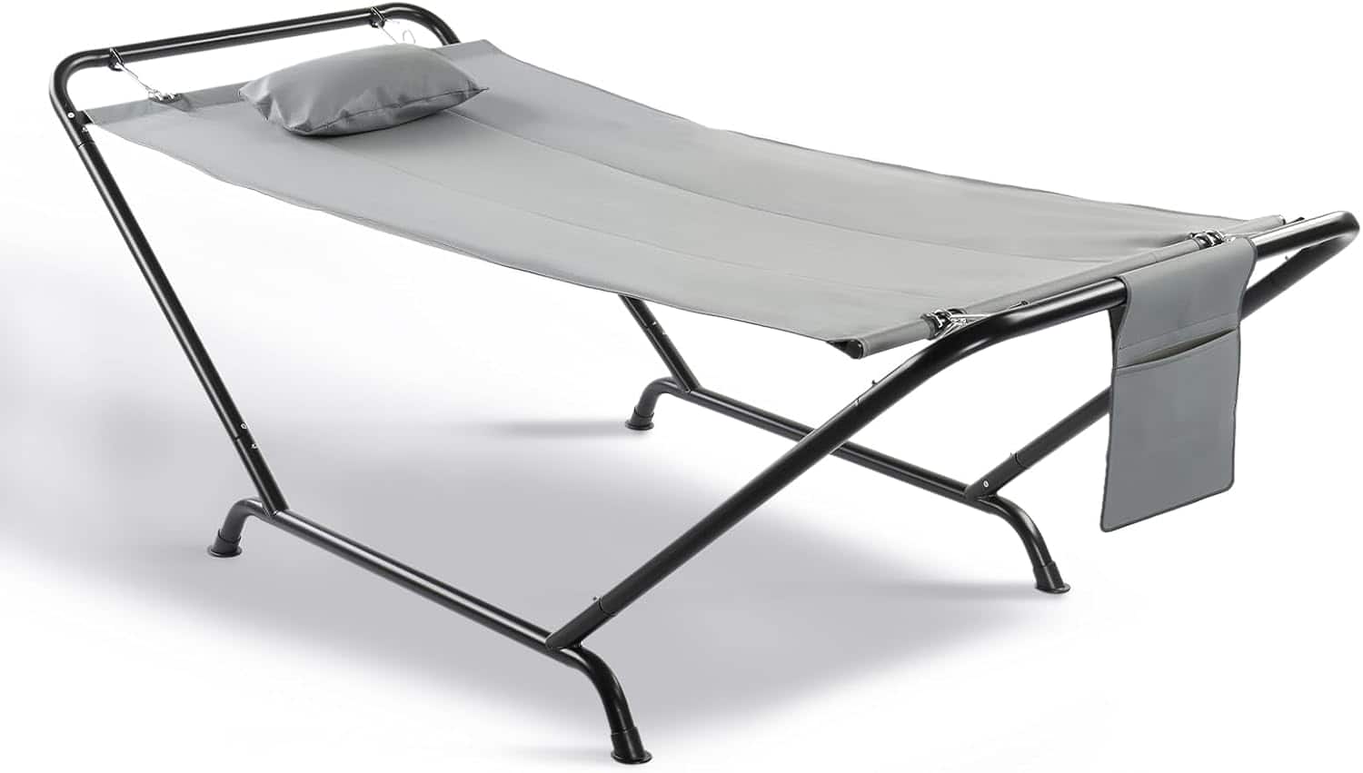 Winado - 7.7FT Freestanding Hammock Set 600LBS Heavy Duty Hammock, Cofy Hammock with Stand, Hammock Bed for Outdoor Yard Patio - Gray