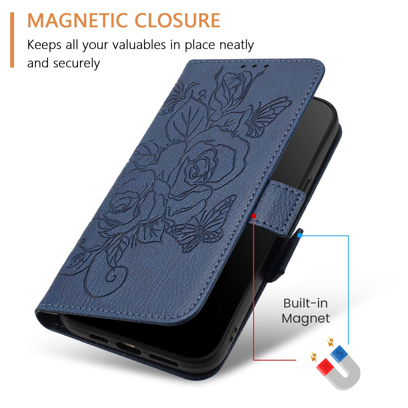 MAGNETIC CLOSURE  
Keeps all your valuables in place neatly and securely  

Built-in Magnet