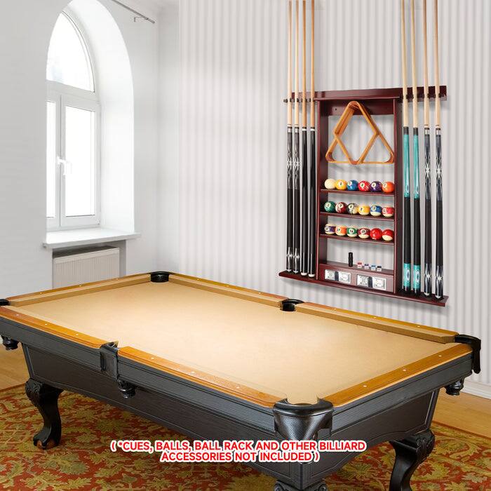 The text on the image is already correctly grouped and reads: (*CUES, BALLS, BALL RACK AND OTHER BILLIARD ACCESSORIES NOT INCLUDED).