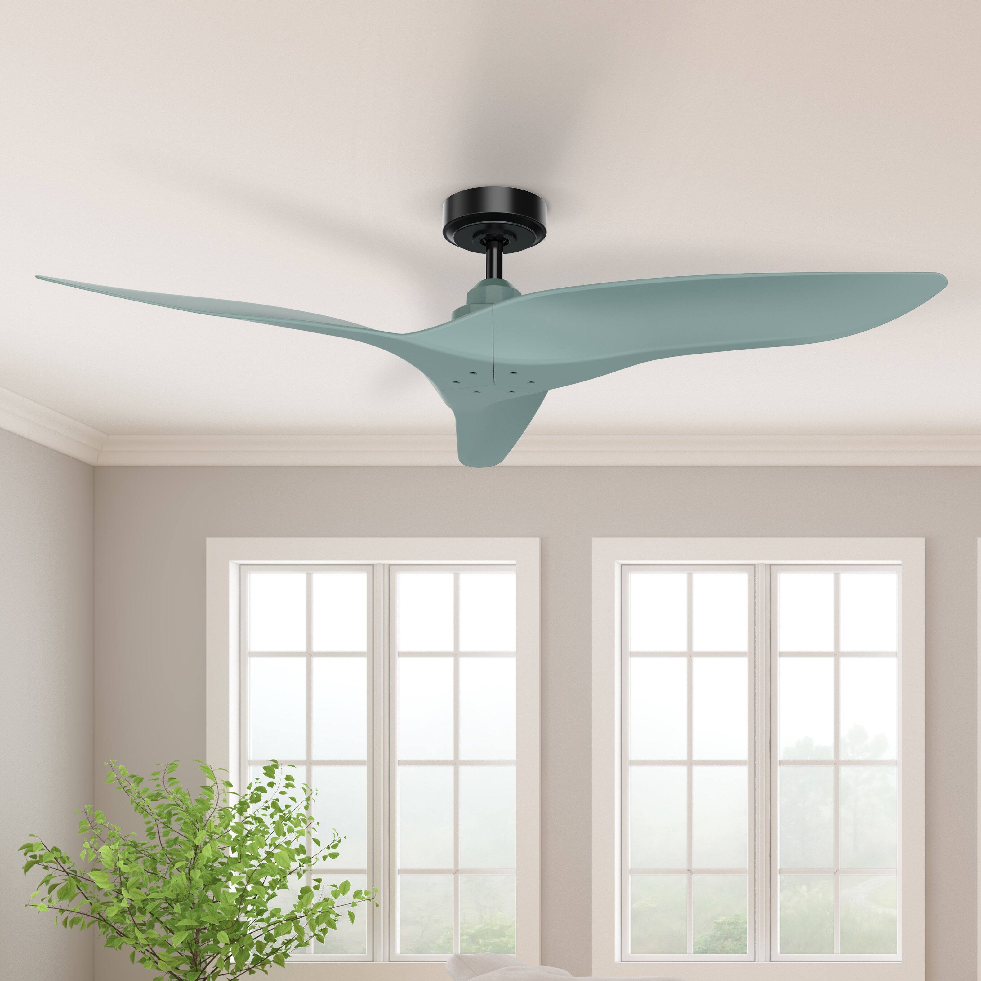 Front. Parrot Uncle - 52" Modern Sage Green DC Motor No Light Ceiling Fan with Remote - Sage Green.