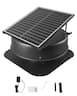 VEVOR - Solar Attic Fan, 42 W, 2800 CFM Large Air Flow Solar Roof Vent Fan, Low Noise and Weatherproof with 110V Smart Adapter - Black