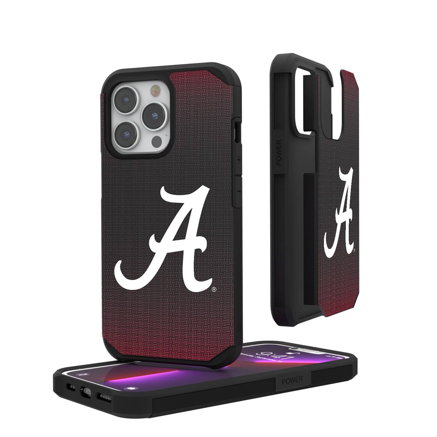Keyscaper - NCAA - Alabama Crimson Tide Linen Logo iPhone Rugged Case - 16 - Black price history on PriceWatchPro