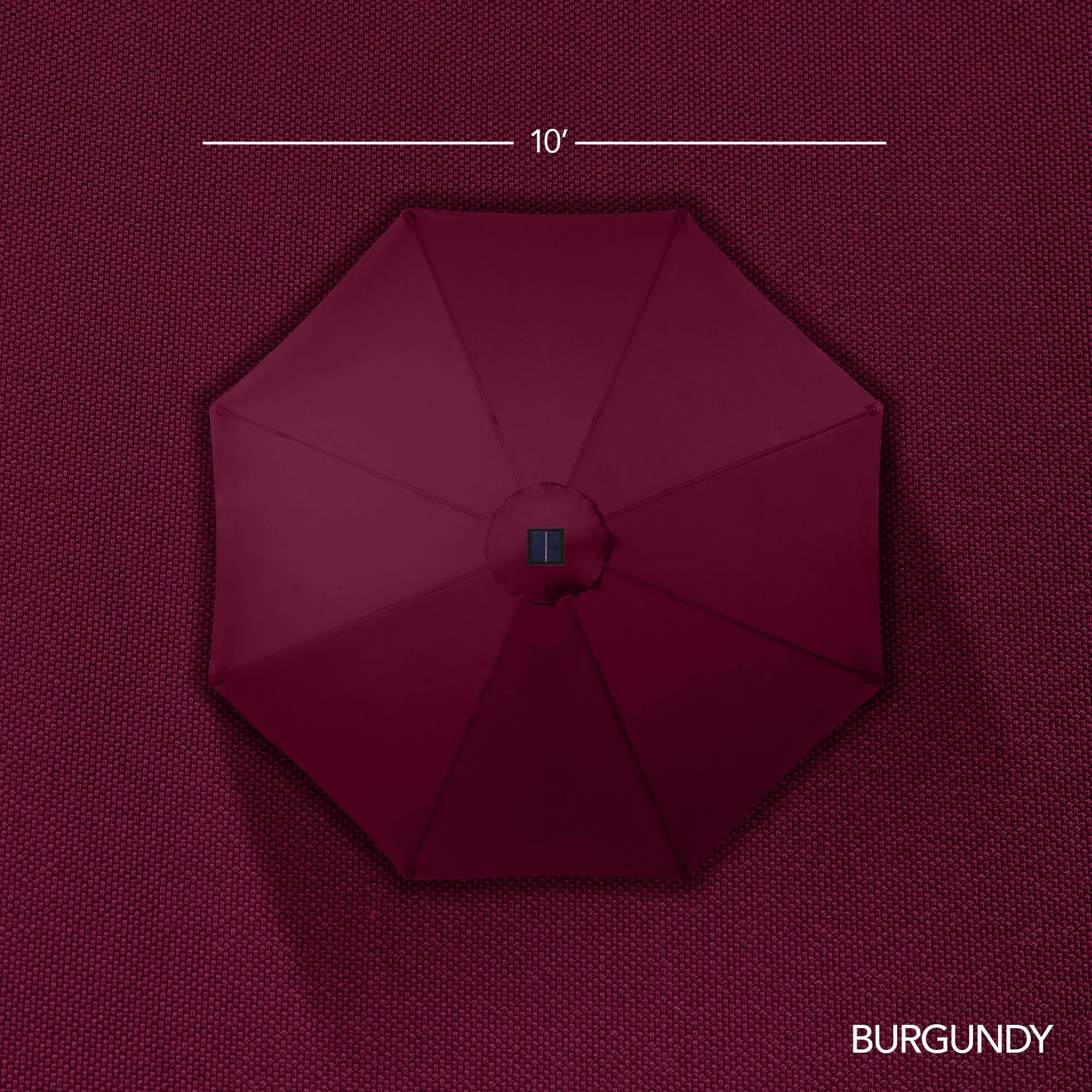 The text on the image is "BURGUNDY" and "10'0".
