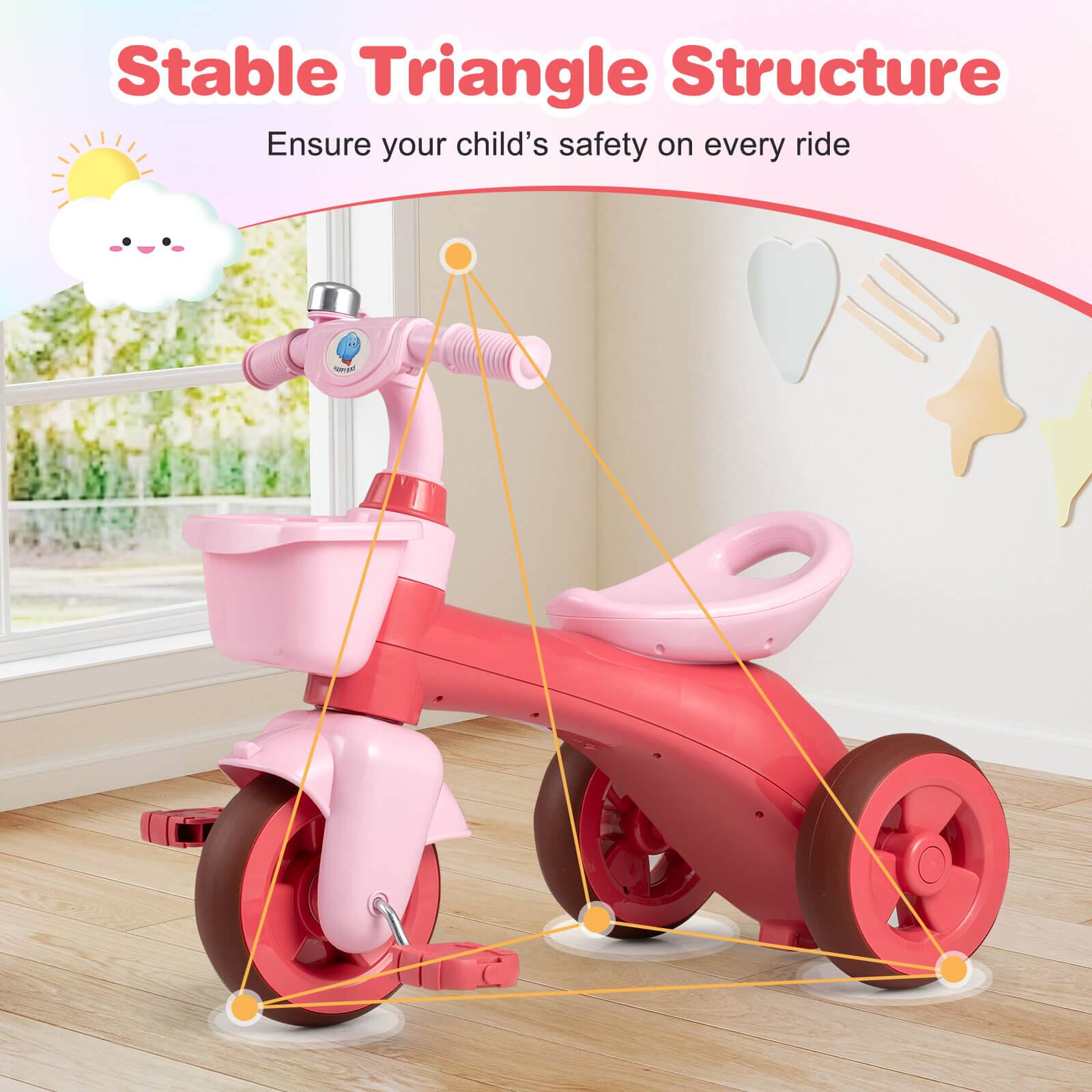 Stable Triangle Structure  
Ensure your child's safety on every ride