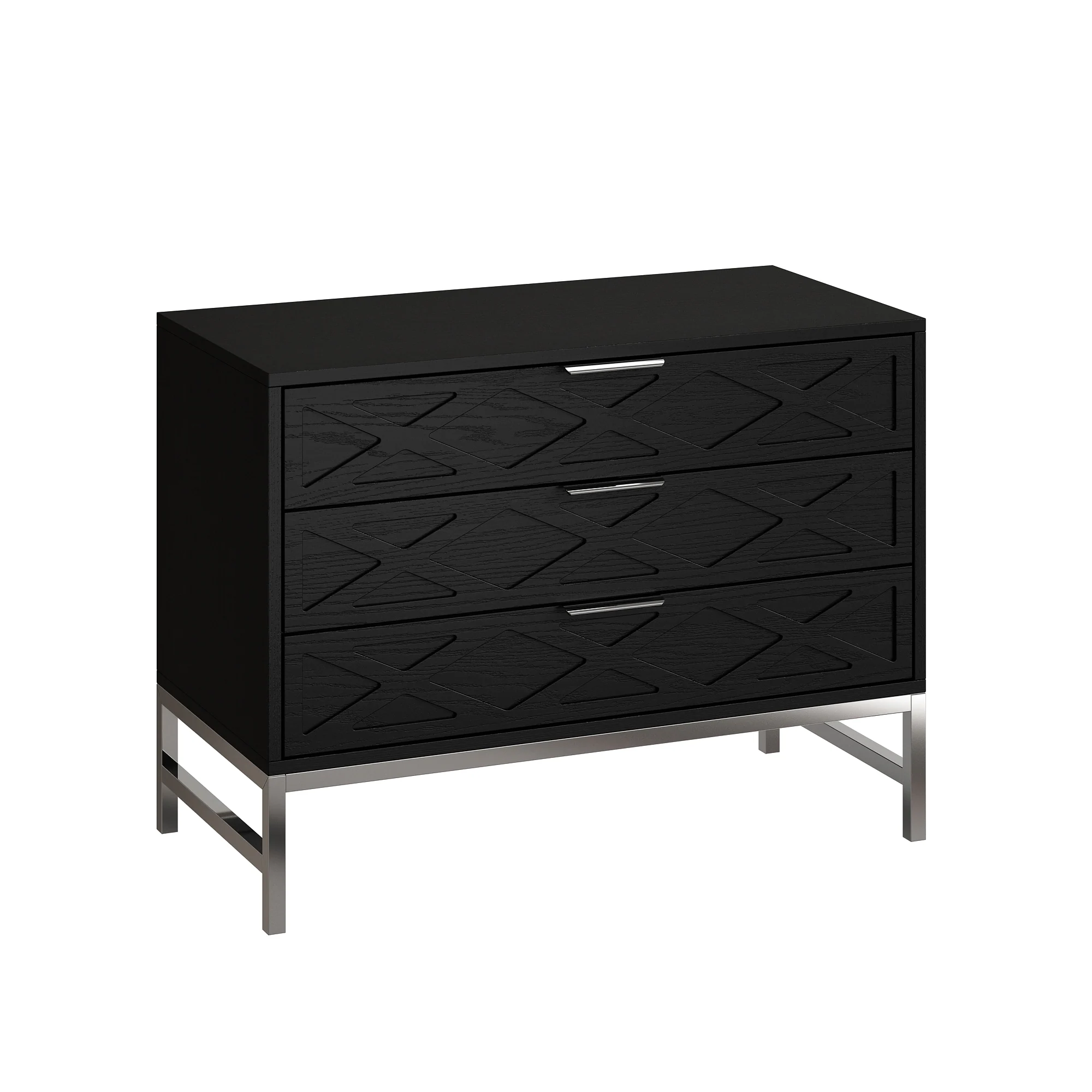 Angle. Famapy - Famapy Bedside Table 3 Drawers Dresser Elevate Bedroom Style with Functional Flair - Black.