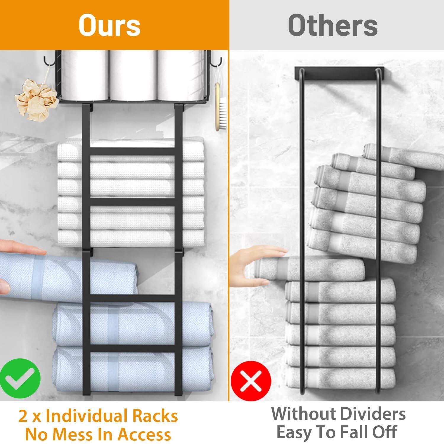 **Ours**

- 2 x Individual Racks
- No Mess In Access

**Others**

- Without Dividers
- Easy To Fall Off