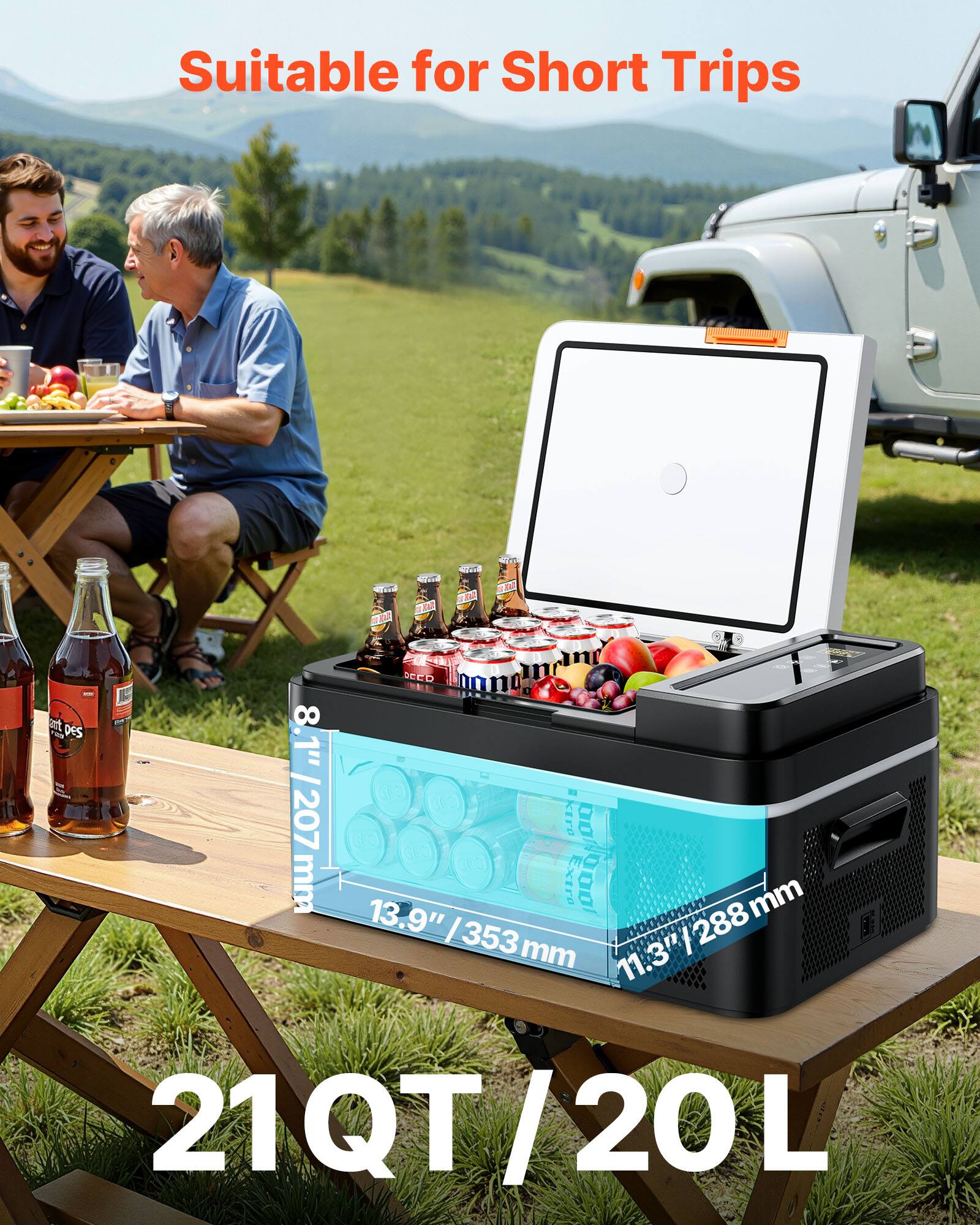 Suitable for Short Trips

Co Saa M BM 1DS 10 SECD

8.1" 10 207 ktro 00 (0 a (a mm Extro 100O mm 13.9" / 353 288 mm I 11.3" 21QT/20L