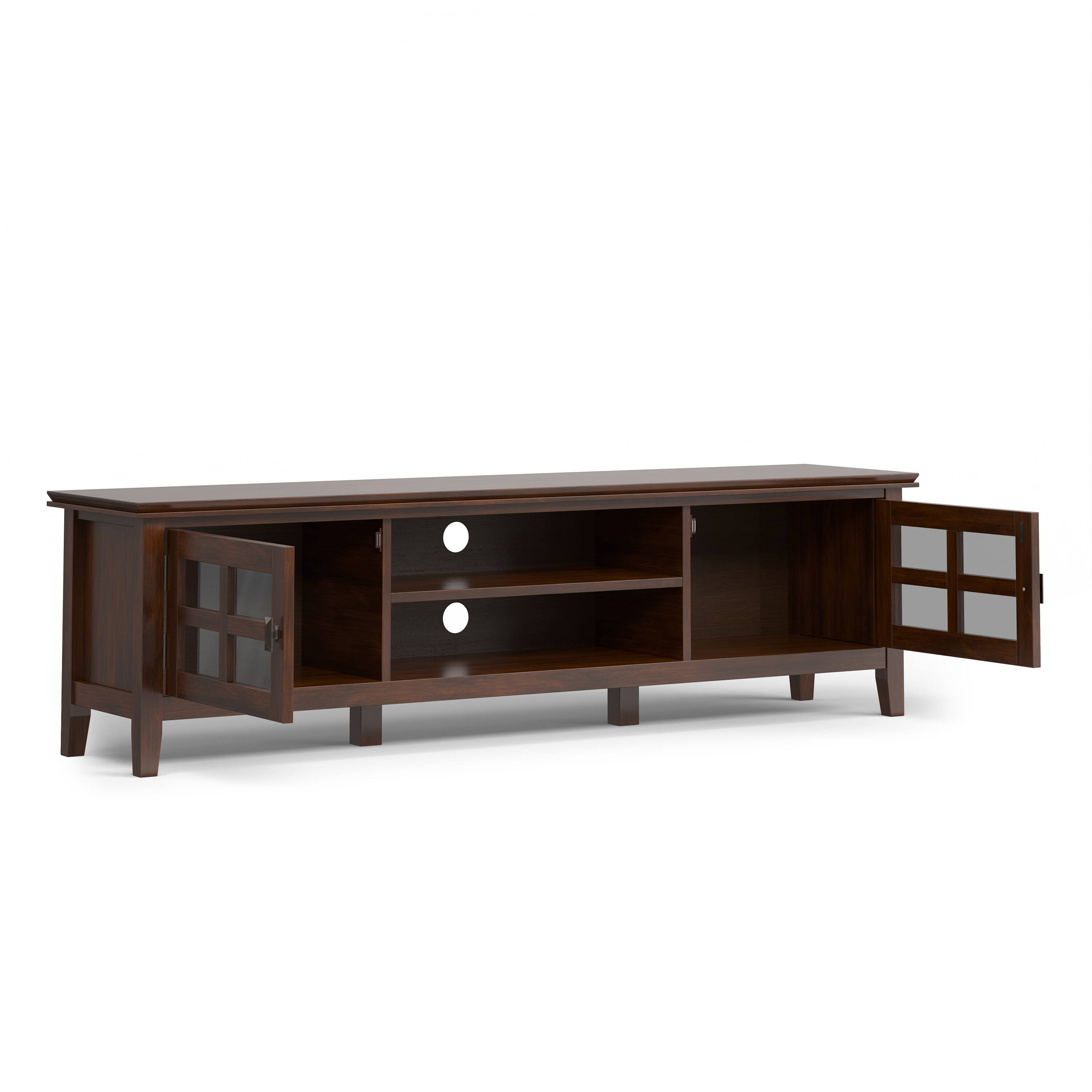 Back. Simpli Home - Artisan SOLID WOOD 72 inch Wide Transitional TV Media Stand in Russet Brown For TVs up to 80 inches - Russet Brown.