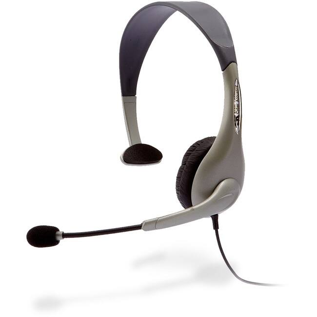 Front. Cyber Acoustics - Cyber Acoustics AC-840 Usb Mono Headset Internet Communication & Boom Mic - Over-the-head - Red.