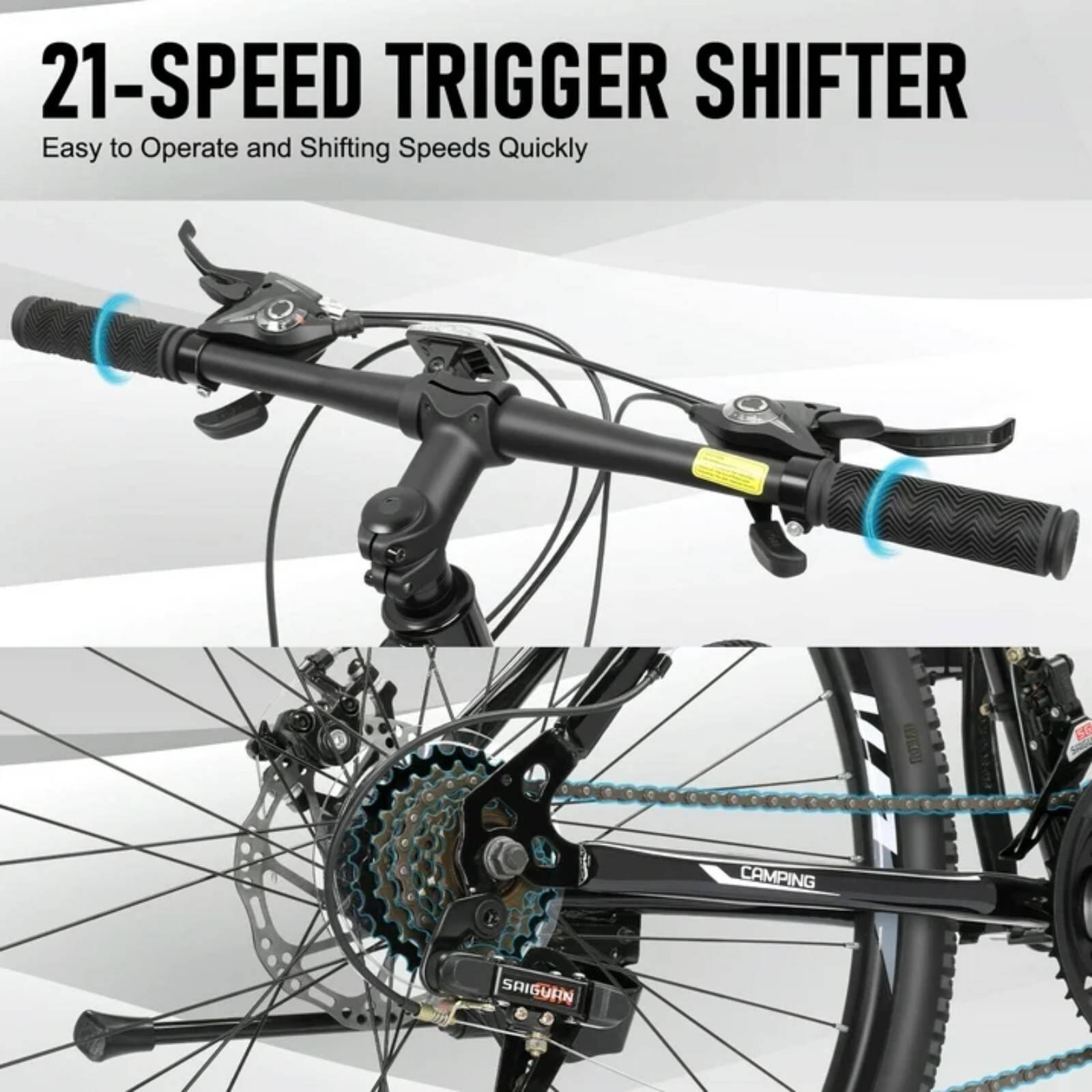 21-SPEED TRIGGER SHIFTER  
Easy to Operate and Shifting Speeds Quickly  
RED M CAMPING SRIGUEN