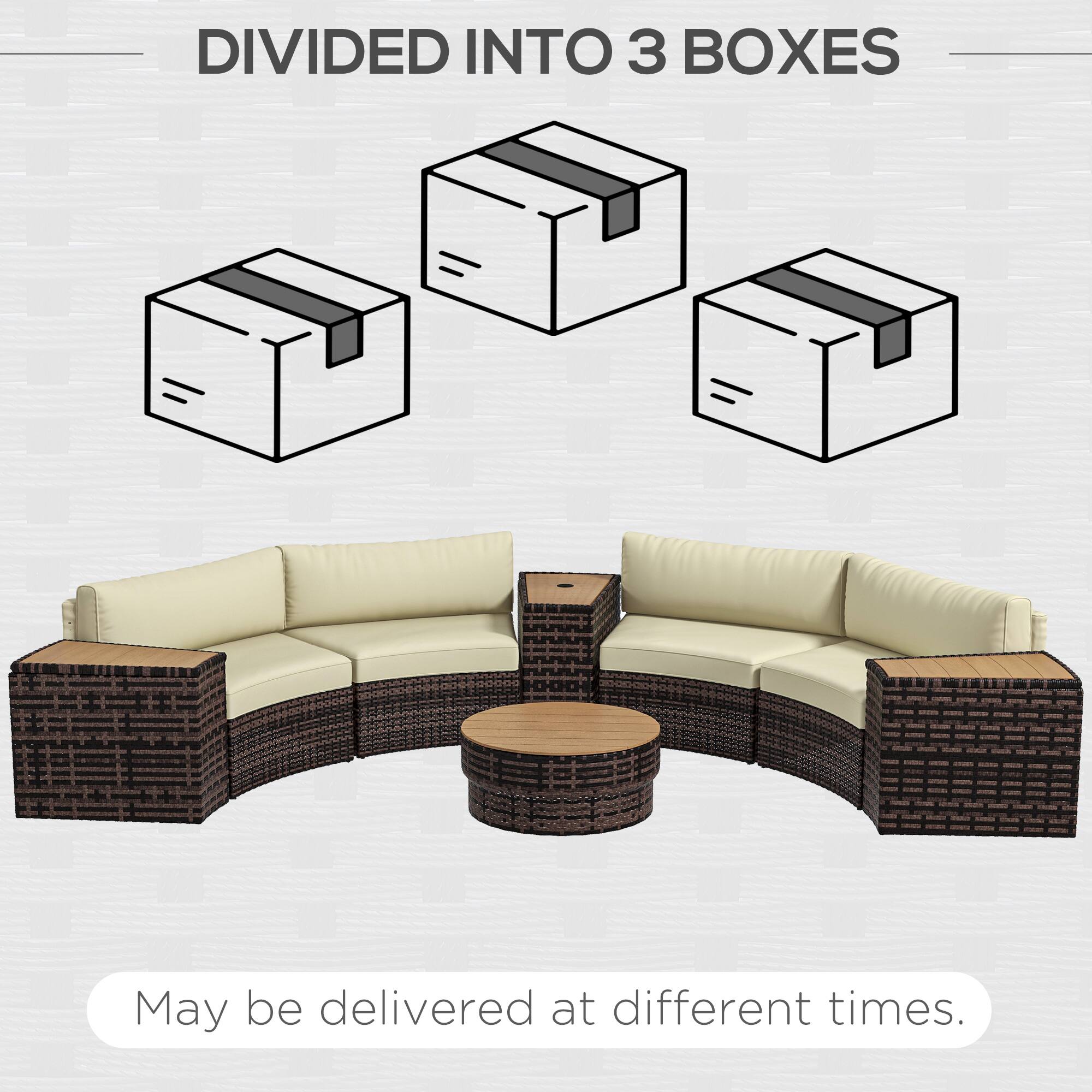 DIVIDED INTO 3 BOXES

May be delivered at different times.