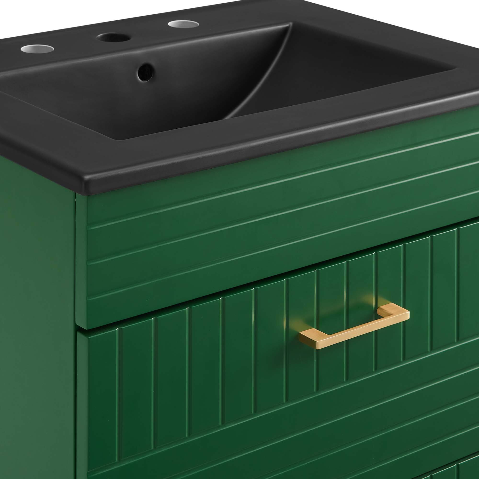 Alt View 5. Modway - Daybreak Bathroom Vanity Basin Included by Modway - Green Black.