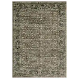 GARVEE - Vintage Floral Print Area Rug Machine Washable Low Pile Non Slip Distressed Floor Cover for Bedroom Kitchen - Camel
