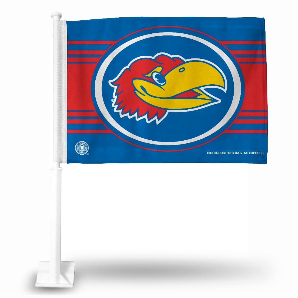 Rico Industries - Kansas ...Jayhawks 14" x 19" inch Double (2) Sided Window Mount Car Flag - Multi