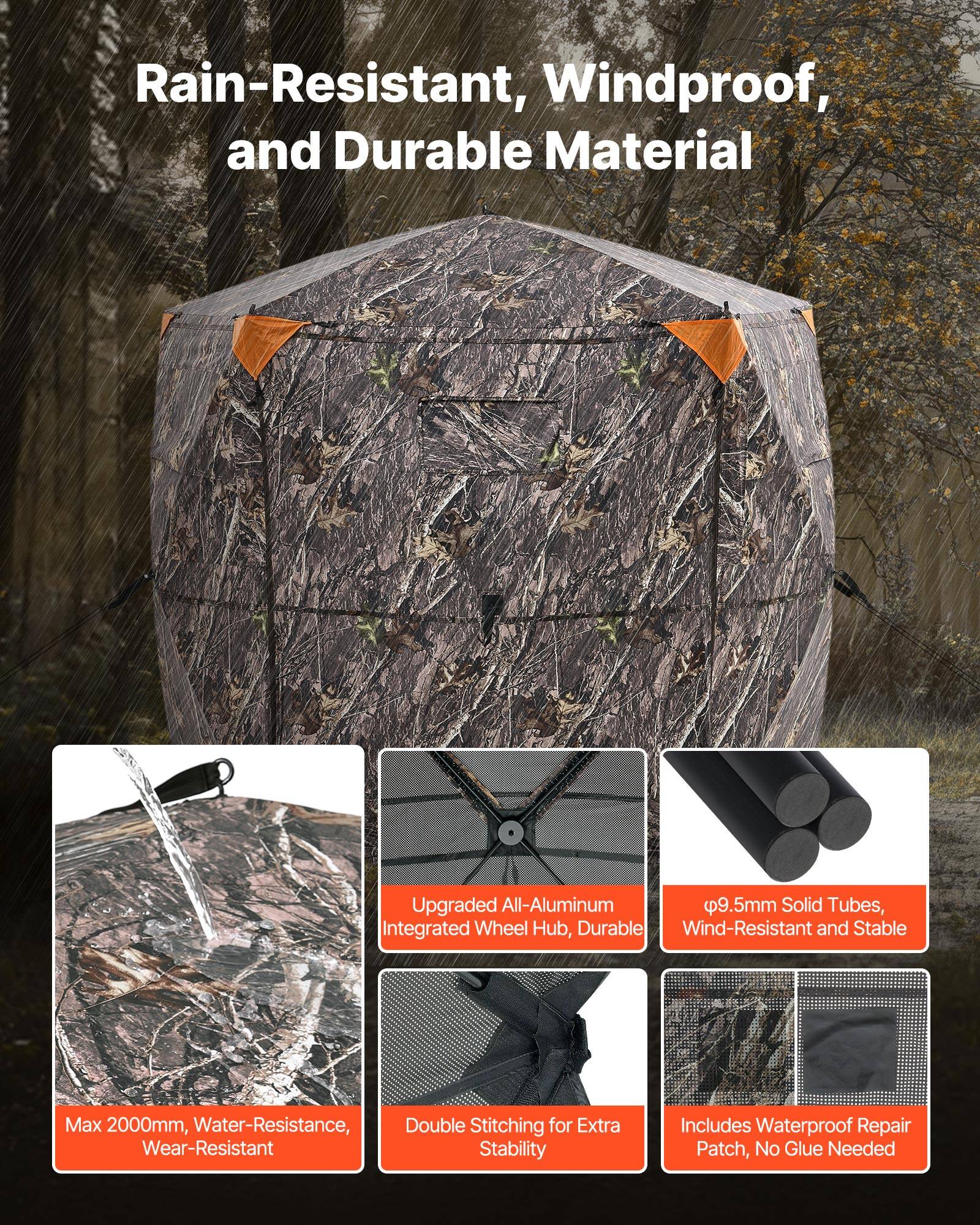Rain-Resistant, Windproof, and Durable Material

- Upgraded All-Aluminum Integrated Wheel Hub, Durable
- φ9.5mm Solid Tubes, Wind-Resistant and Stable
- Max 2000mm, Water-Resistance, Wear-Resistant
- Double Stitching for Extra Stability
- Includes Waterproof Repair Patch, No Glue Needed