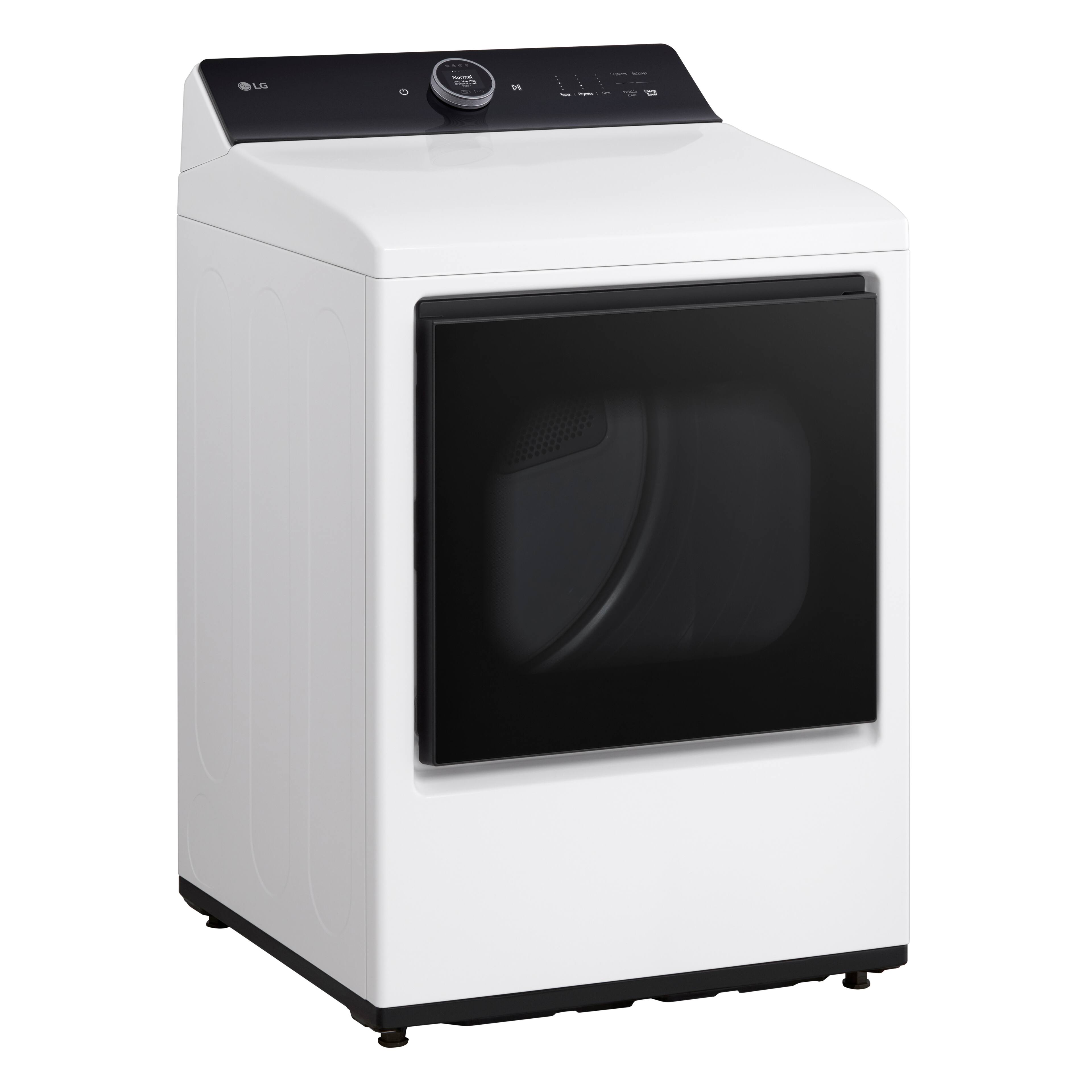 Angle. LG - 7.3 Cu. Ft. Smart Gas Dryer with Steam and EasyLoad Door - Alpine White.