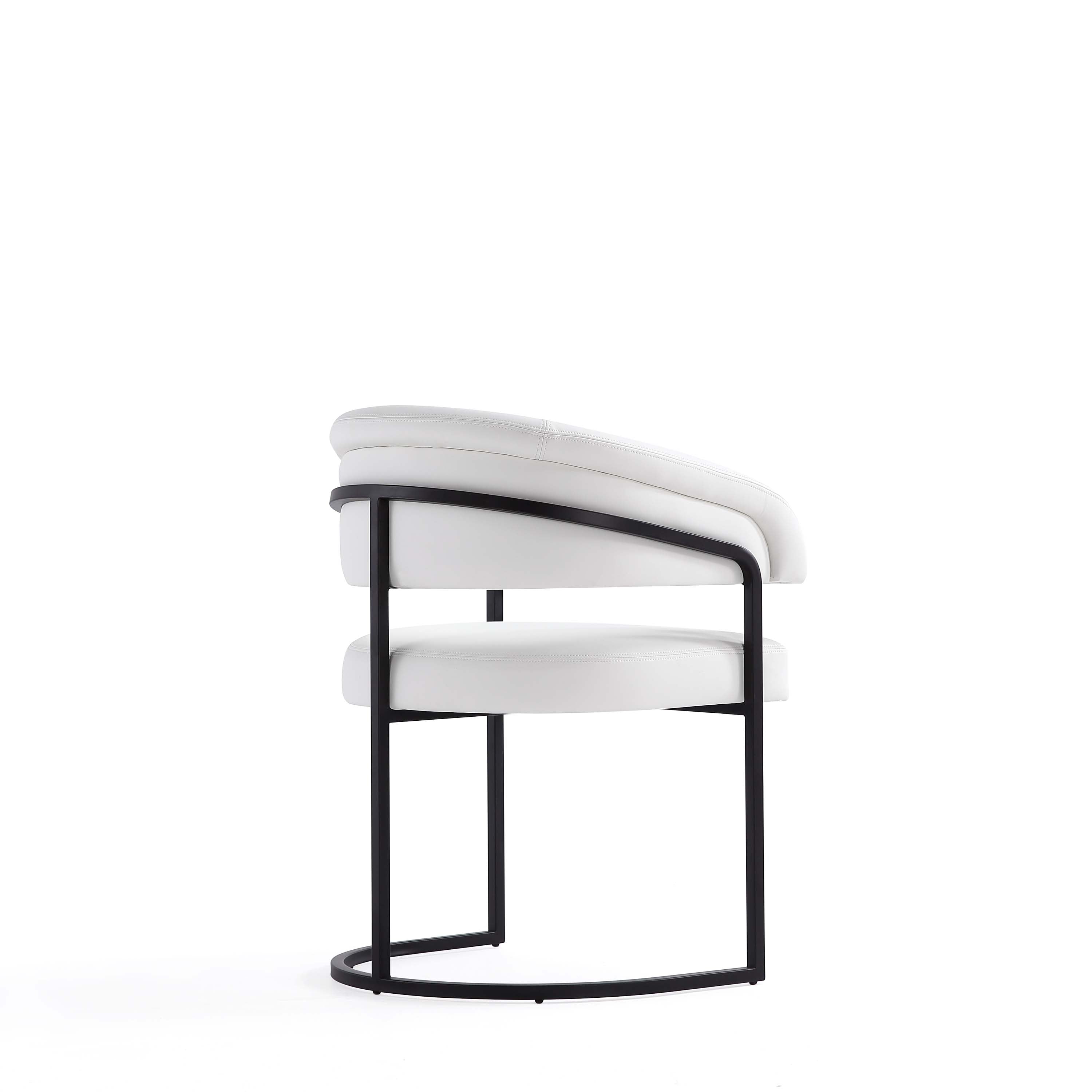 Alt View 4. Manhattan Comfort - Augusta Modern Metal Vegan Leather Dining Chair - White.
