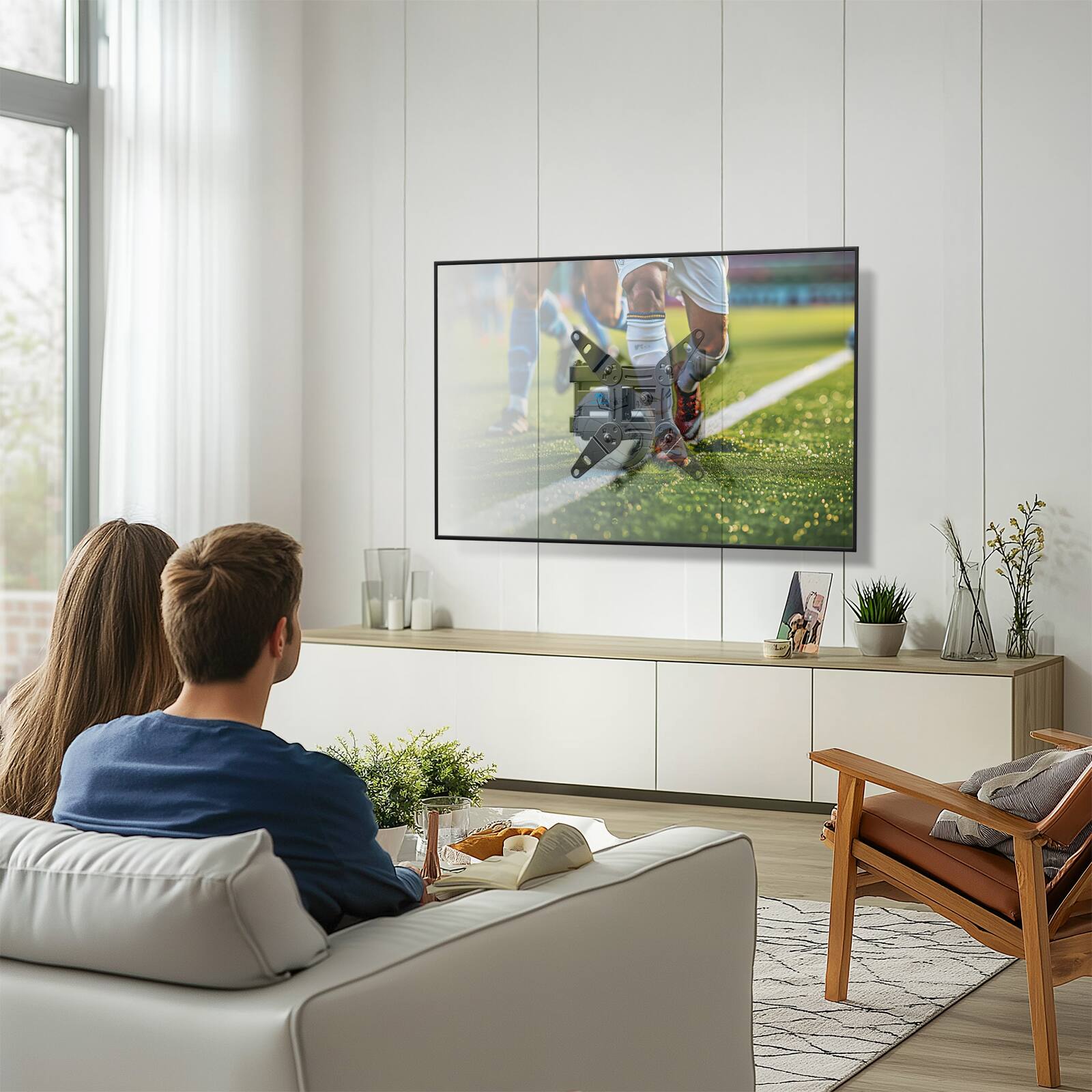 Alt View 3. Perlesmith - 13"–43" Full-Motion TV Mount - Black.