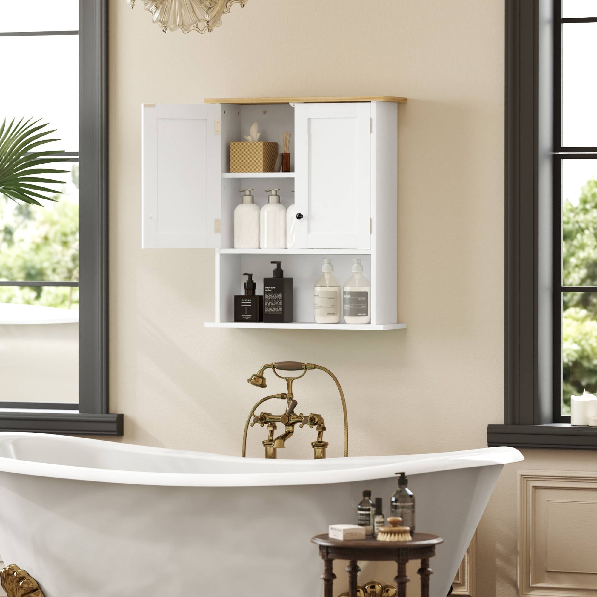 Alt View 7. Homcom - Mounted Bathroom Cabinet - White.