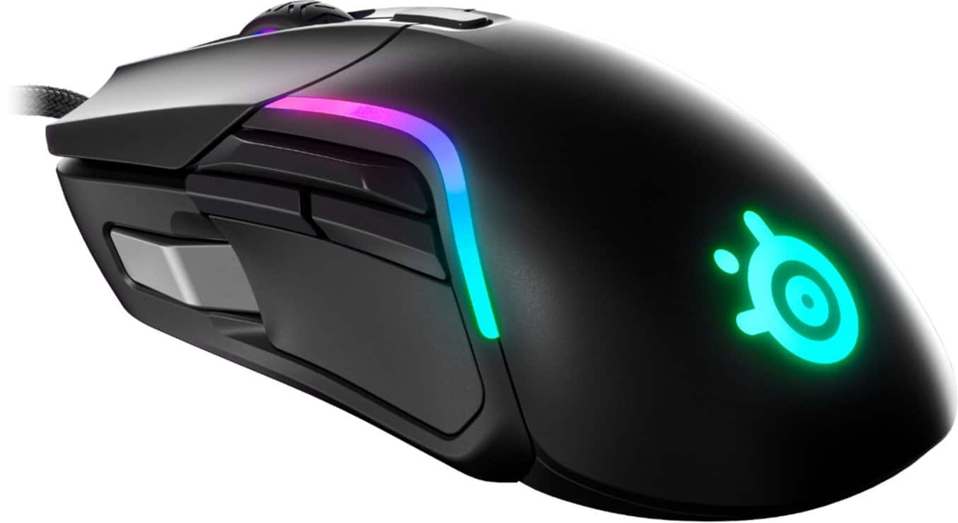 Alt View 19. SteelSeries - Rival 5 Wired Optical Gaming Mouse with RGB Lighting - Black.