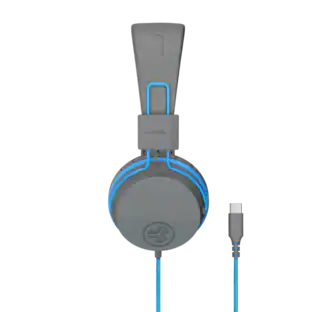 Front. JLab - Jbuddies Studio On-Ear Kids Wired USB-C Headphones - Grey.