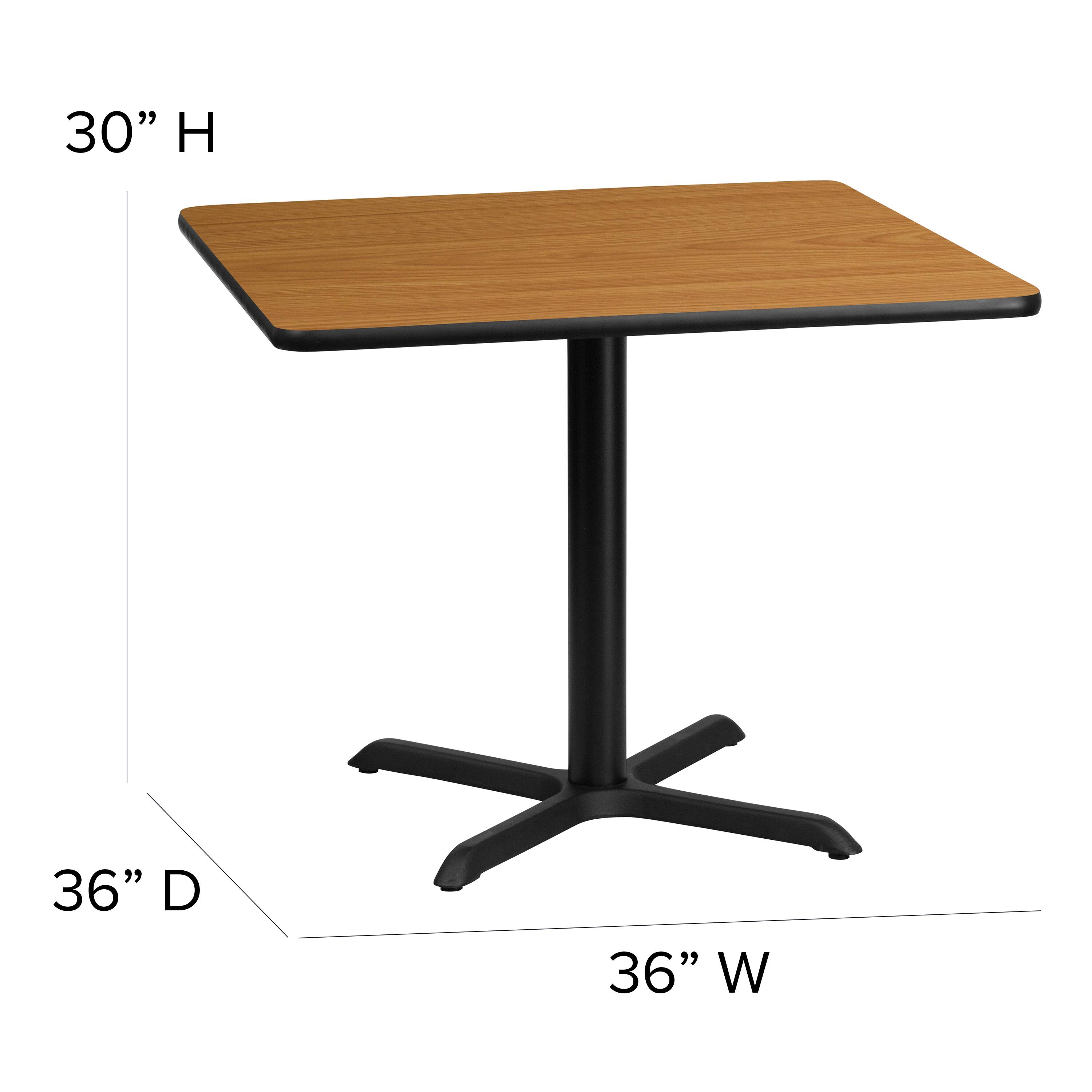 30" H 36" D 36" W