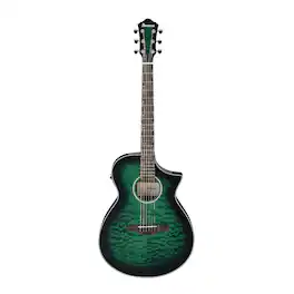 Ibanez - AEWC16QA 6-String Acoustic-Electric Guitar (Transparent Emerald Burst)