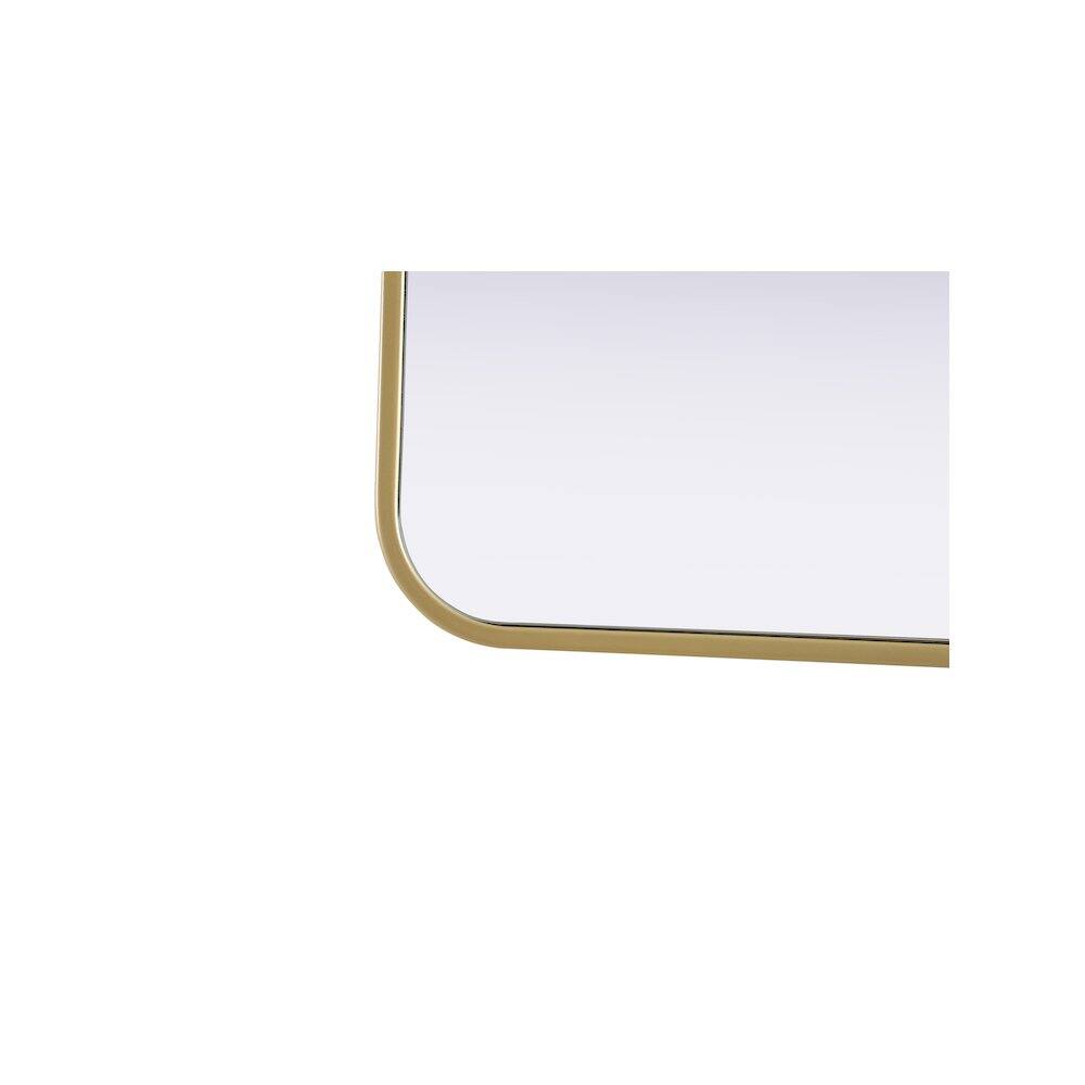 Back. Elegant Decor - Contour Metal Rectangle Mirror 22x40 in Brass - Brass.
