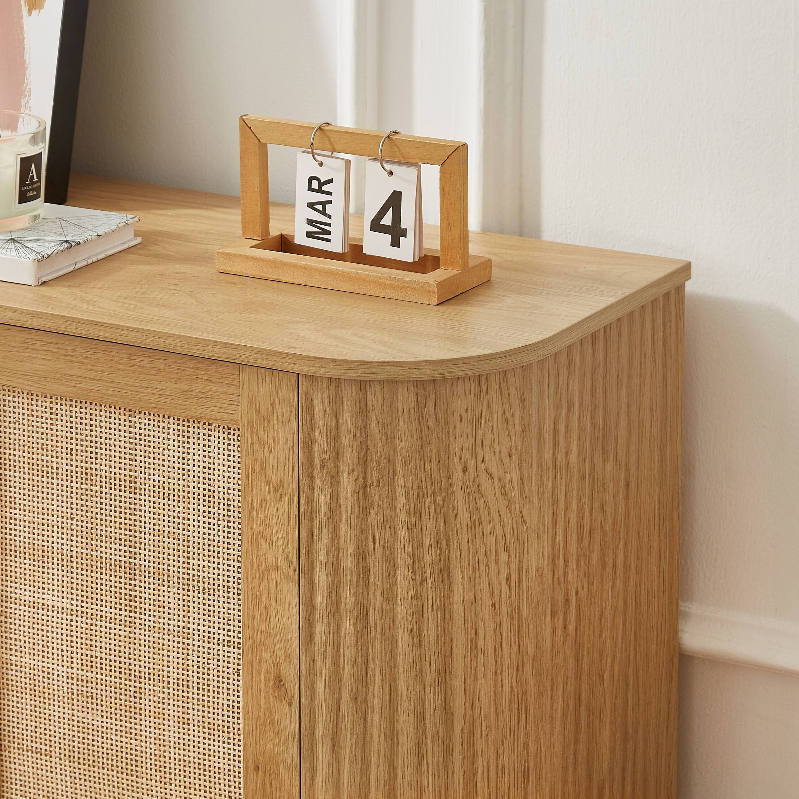 Back. Dexmalle - Dexmalle 64-inch wave shaped TV stand - Natural.