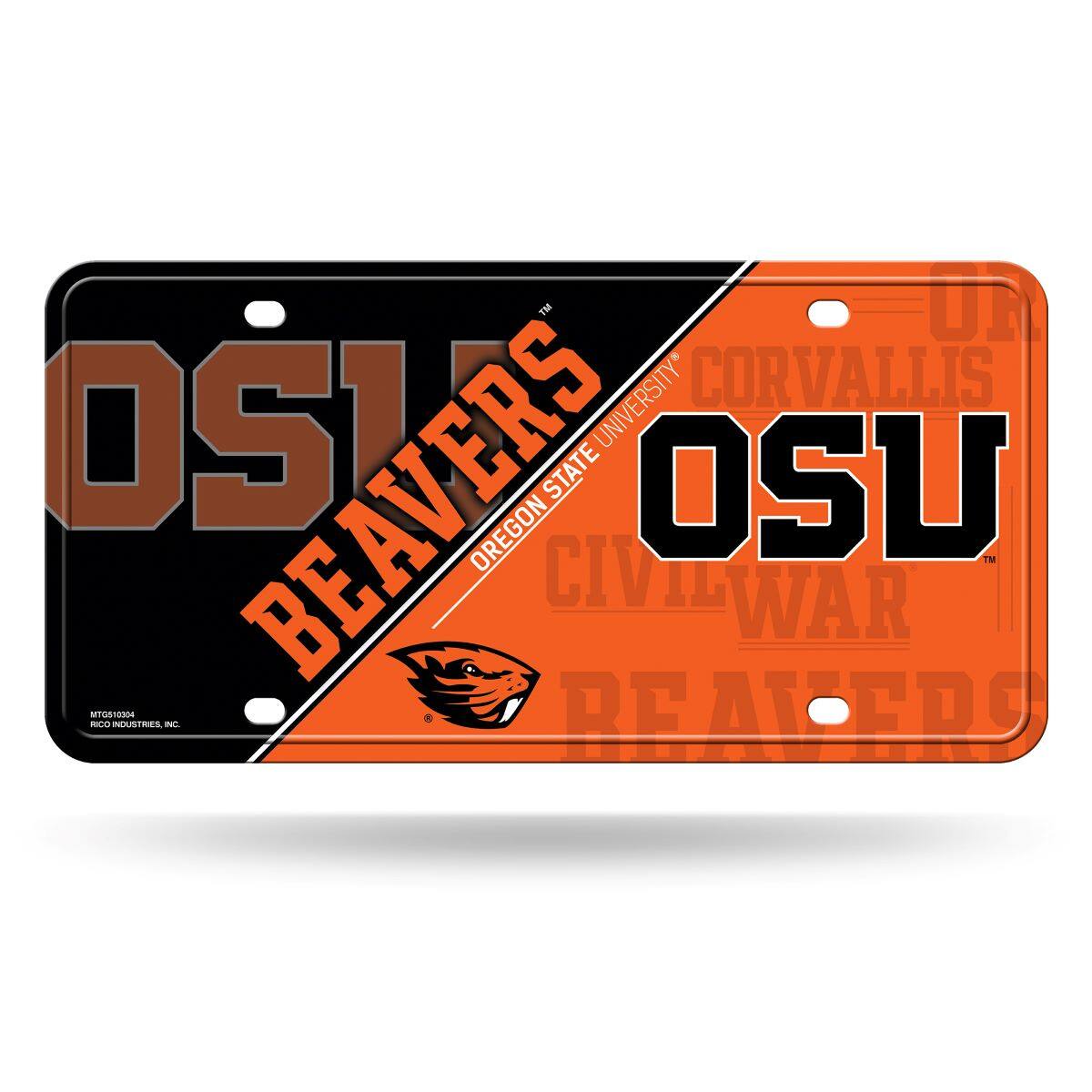 Oregon State Beavers 12x6 Metal License Plate Auto Tag