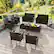 Alt View 4. Costway - 8 PCS Patio Furniture Set with Washable Cushions and Tempered Glass Coffee Table - Black + Mix Brown.