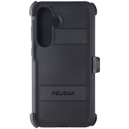 Front. Pelican - Pelican Voyager Magnetic Case + Holster for Samsung Galaxy S25 FE - Black - Black.