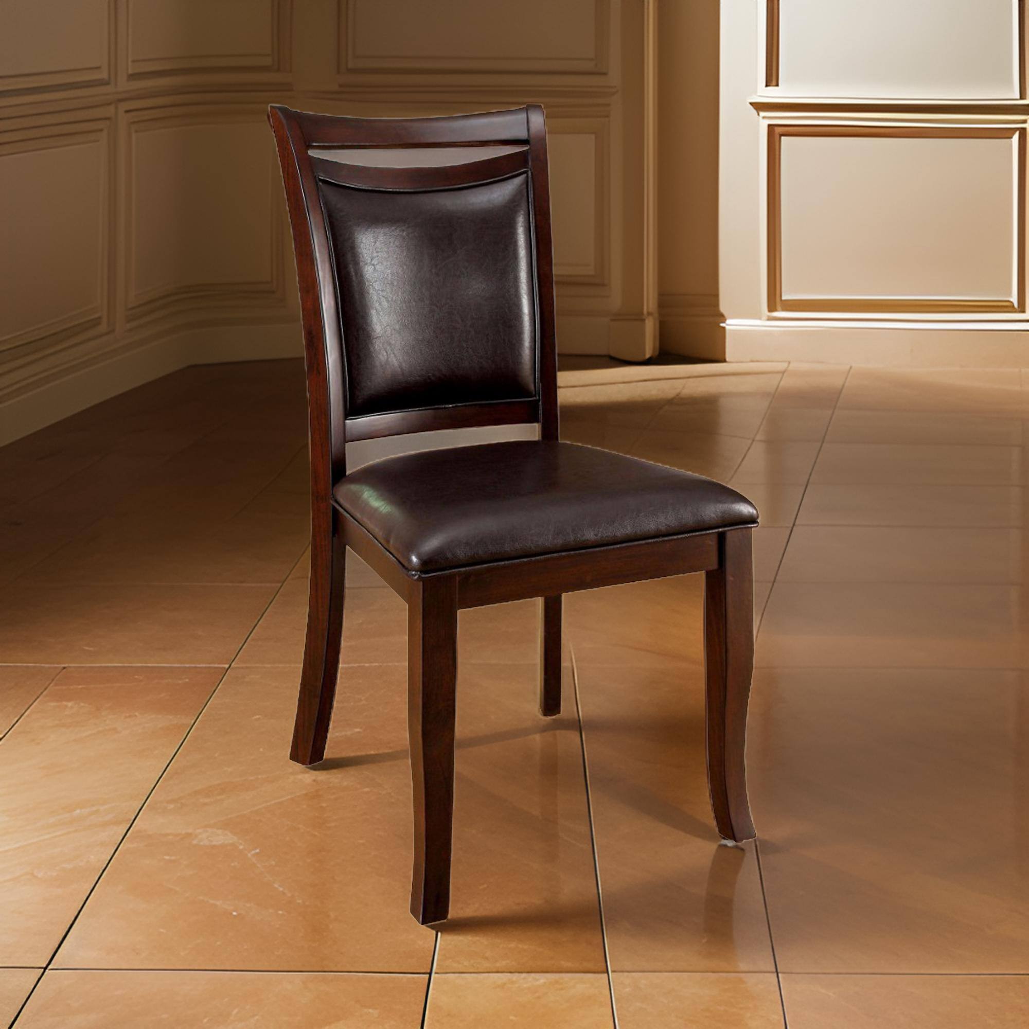 Alt View 2. Manhattan Lane - Woodside Transitional Side Chair With Padded Back and Seat, Expresso, Set of 2 - Dark Cherry.
