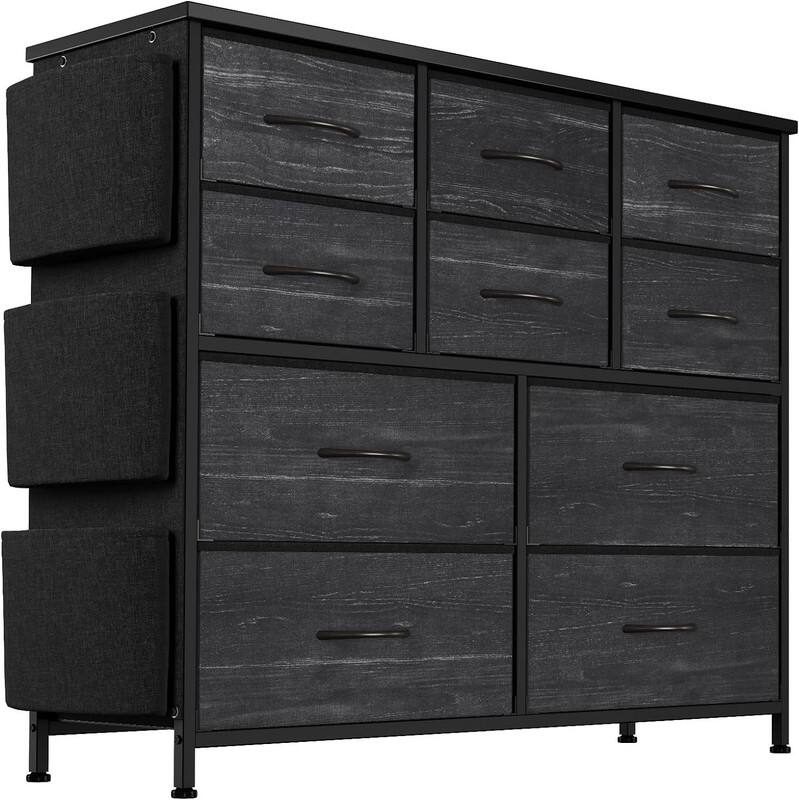Front. Acekool - Dresser for Bedroom with 10 Drawers, Dressers & Chest of Drawers - Black.