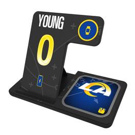 Keyscaper - Byron Young Los Angeles Rams Ready 3-in-1 Charging Station - Black