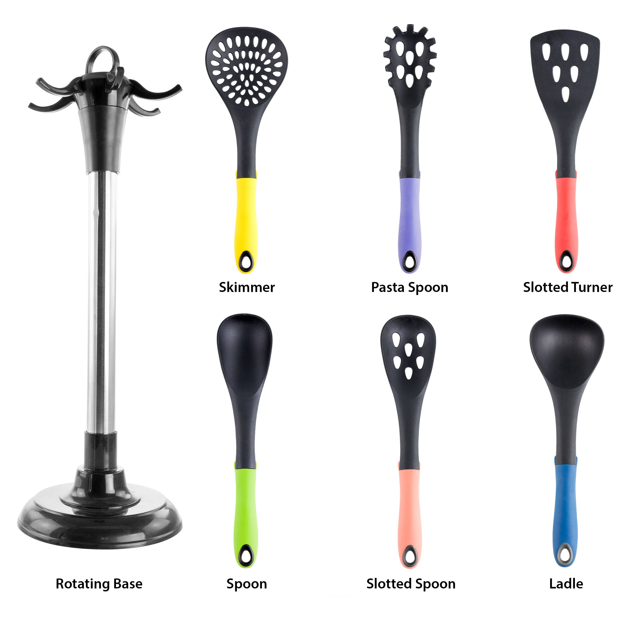 Skimmer, Pasta Spoon, Slotted Turner, Rotating Base, Spoon, Slotted Spoon, Ladle