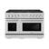 Front. ZLINE - 48 in. Wide 8 Burner ZLINE Paramount Double Oven Dual Fuel Satin Steel Range (SDRS-BR-48) - Stainless Steel.
