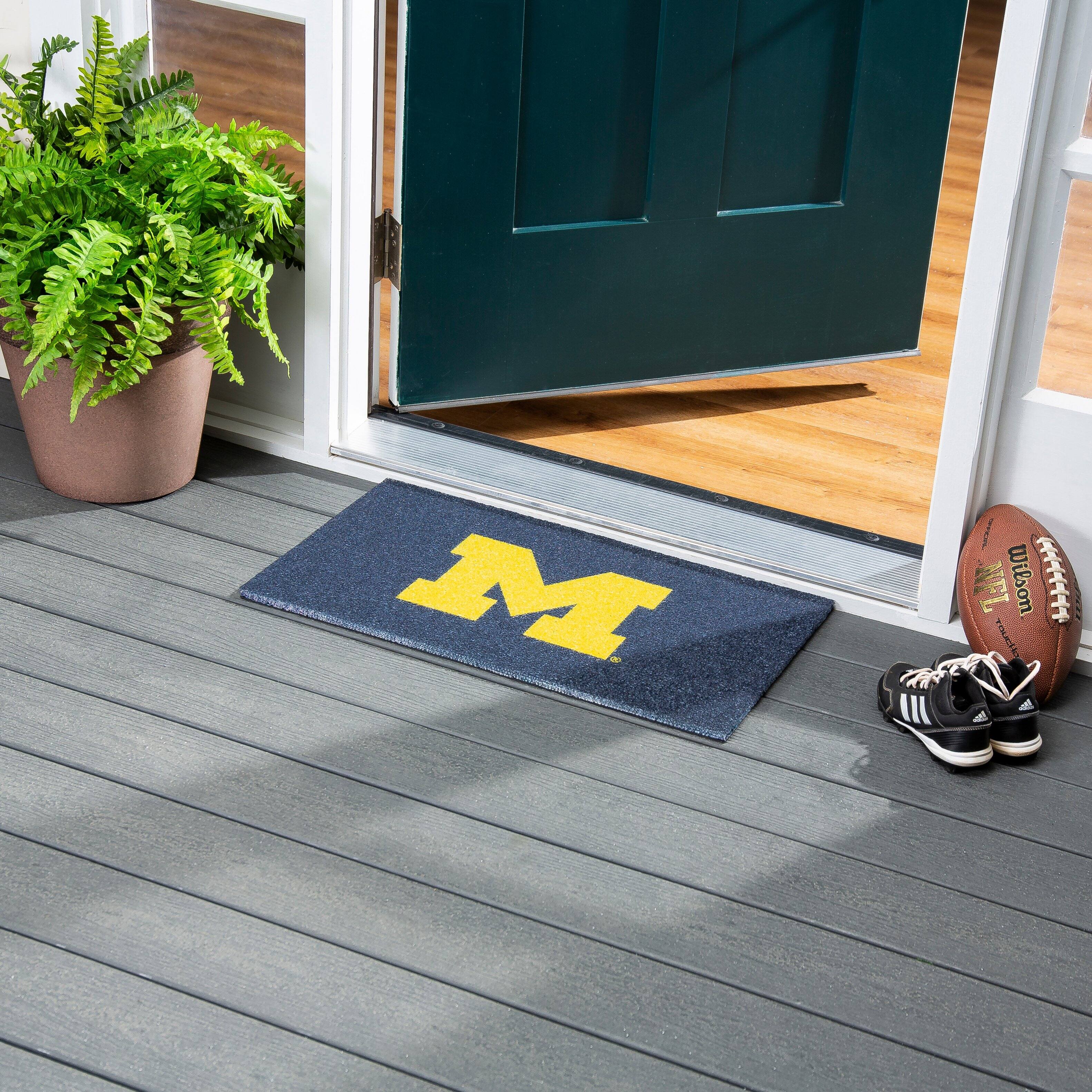 Alt View 1. Evergreen Enterprises - Michigan Wolverines 28" x 16" Turf Mat - Multicolor.