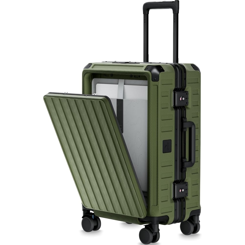 LUGGEX 21 Inch Zipperless Carry On Luggage, Aluminum Polycarbonate