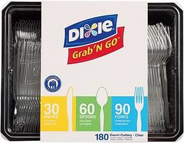 Dixie - Grab'N Go Plastic Assorted Cutlery Keeper, Heavy-Weight, 180/Pack - Clear