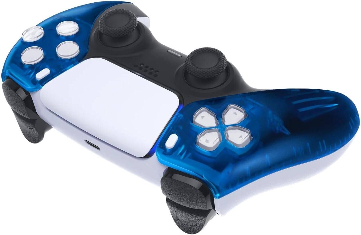 Back. ProControllers - Custom Wireless Controller for PS5 - Clear Blue.
