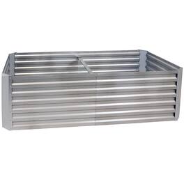Sunnydaze - Galvalume Steel Rectangle Raised Garden Bed - 71 in - Silver