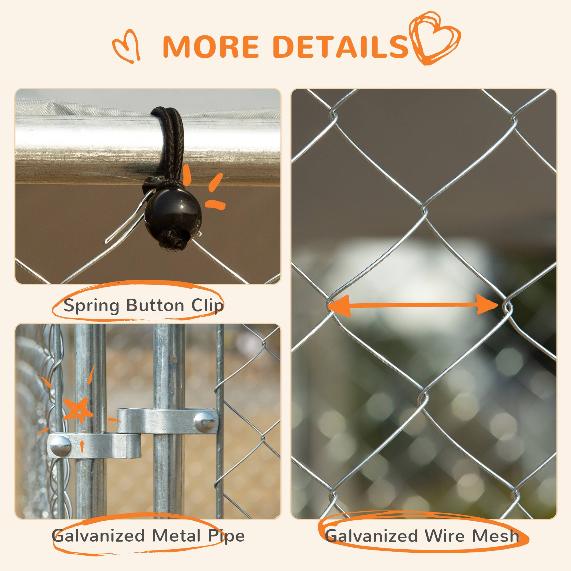 MORE DETAILS

- Spring Button Clip
- Galvanized Metal Pipe
- Galvanized Wire Mesh
