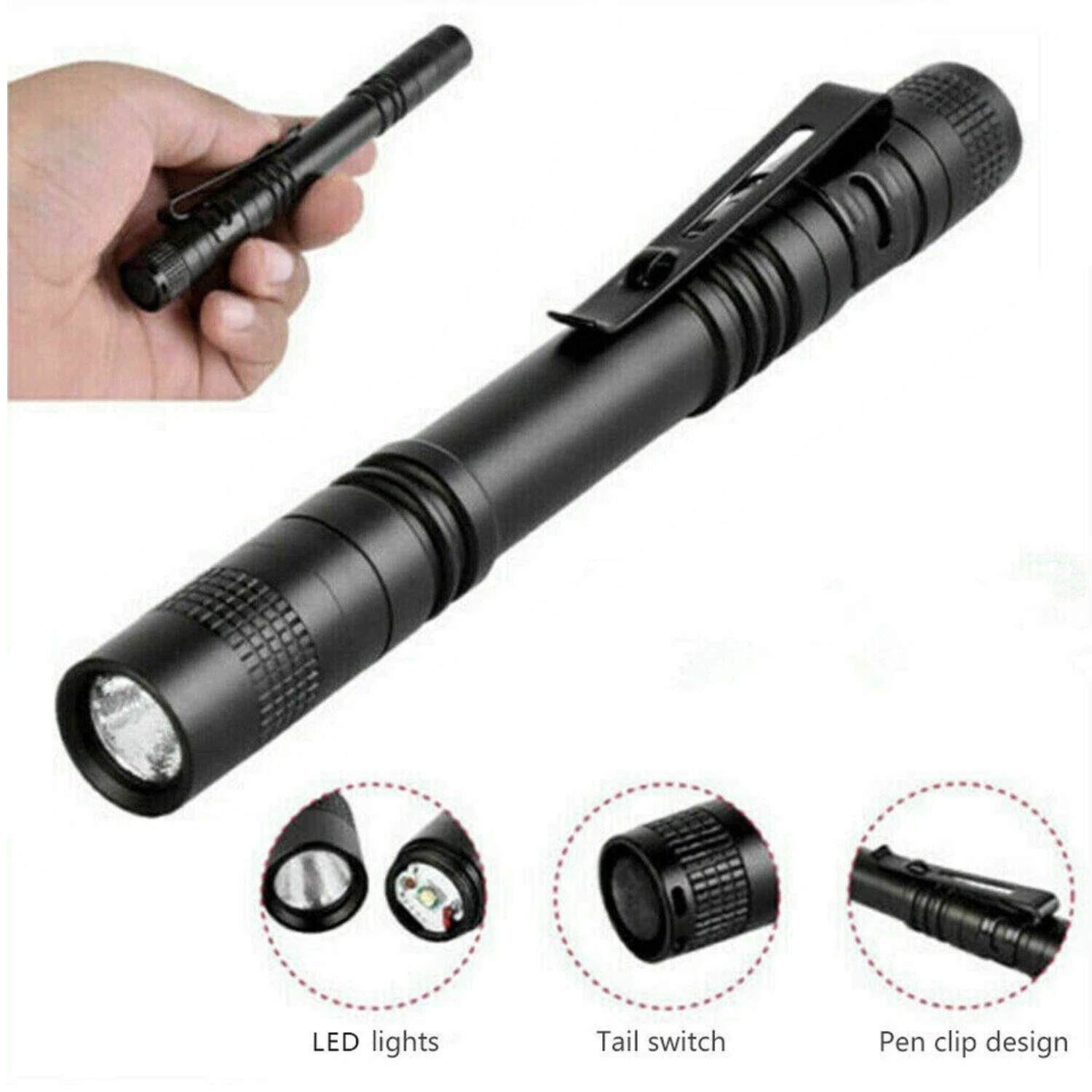 LED lights  
Tail switch  
Pen clip design