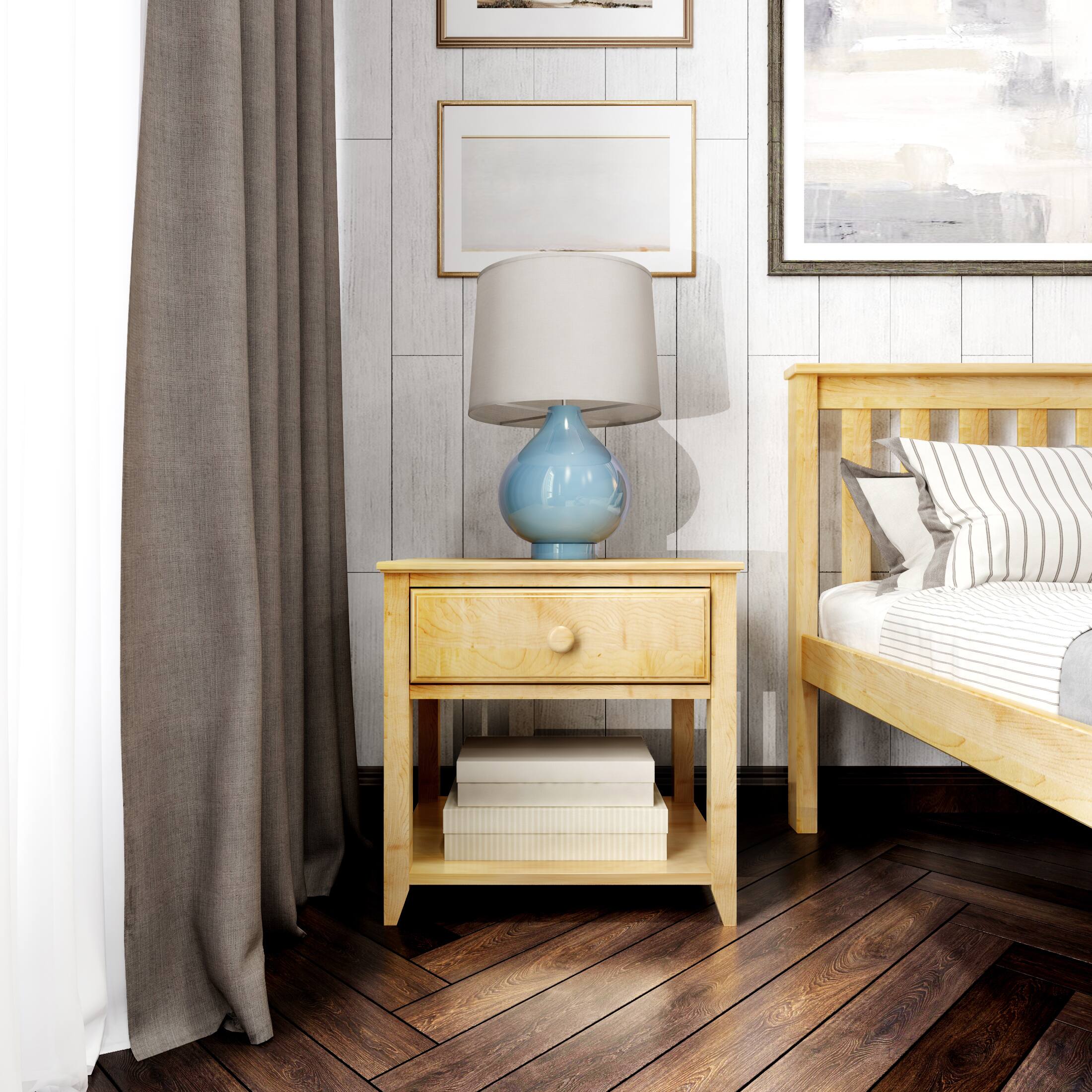 Alt View 3. Plank+Beam - Nightstand with Drawer and Shelf, Natural - Natural.